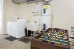 Foosball Table and Washer & Dryer in Heated Garage